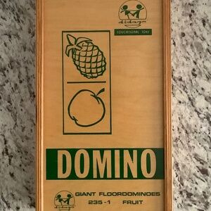 Vintage 1970s Didago Wooden Floor Dominoes